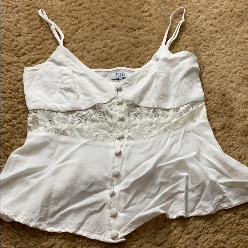 Lace peplum top